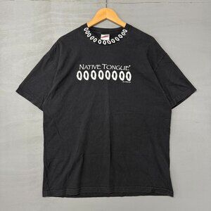Vintage Native Tongue‎ Unitees Faded Black Tee Shirt 90s XL